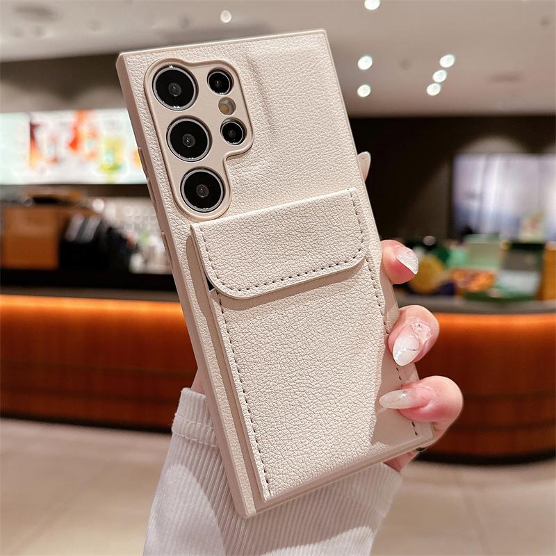 Роскошный кожаный чехол-карта с кронштейном для телефона Samsung Galaxy S24 S23 S22 S21 Plus, ультрамягкий противоударный защищенный чехол