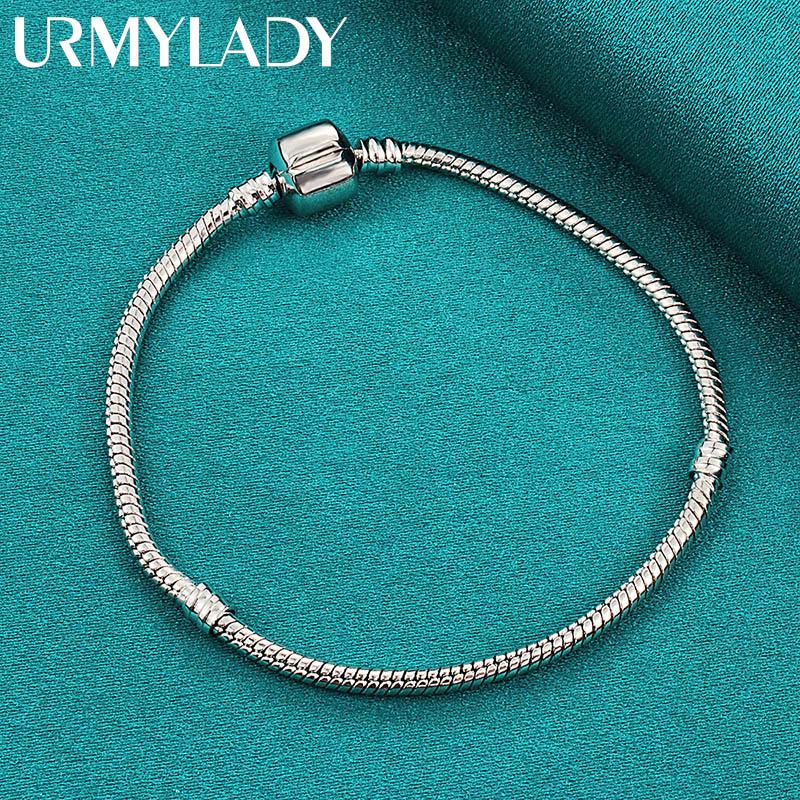 Браслет-цепочка из стерлингового серебра 925 пробы со змеей, модные очаровательные ювелирные изделия