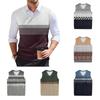Men's Fashion Printed V-Neck Vest Sleeveless Knitted Pullover