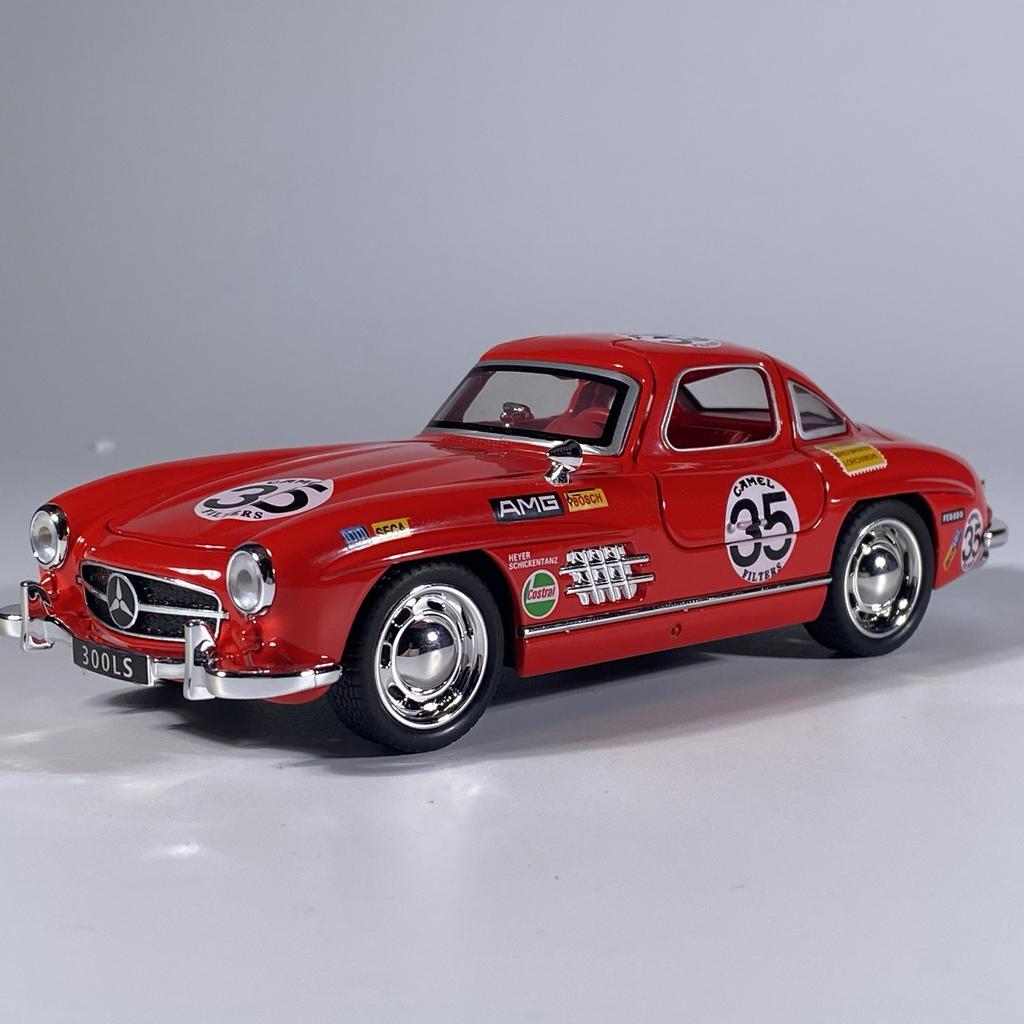 1/32 Benz 300SL 35# Винтажный Классический Сплав Металл Литой Модель Автомобиля Звук и Свет Симуляция Коллекция Дисплей Украшения Подарок