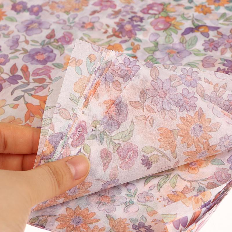10Pcs Purple Floral Paper Hand-Kneaded Paper Cotton Paper Bouquet Flower Wrapping Paper Flower Wrapping Paper Cake Baking Gift