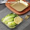 2 Pack Stainless Steel Dinner Plates, Thickened Metal Dish Plate for Food, Small Square Serving Tray for Appetizer Cookie Steak Dessert Salad(Silver)
