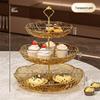 Роскошная 3-ярусная тарелка для фруктов и закусок Ru Han