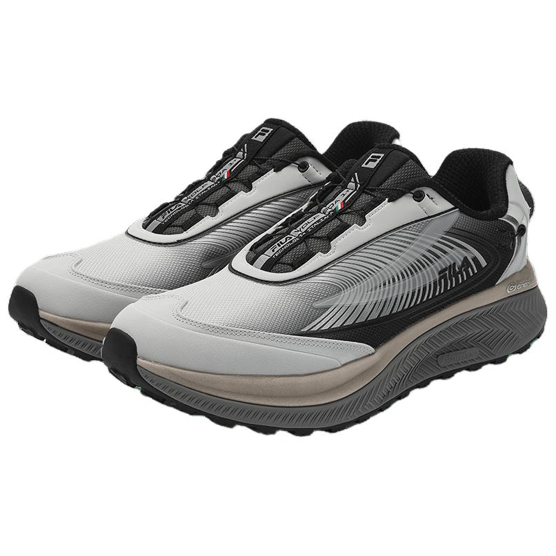 Fila Boa Wolf 1+ Удобная Прочная Ткань Синтетическая Кожа Низкий Верх Кроссовки для Бега Мужские Кроссовки Черный Серый A12M341213FGB