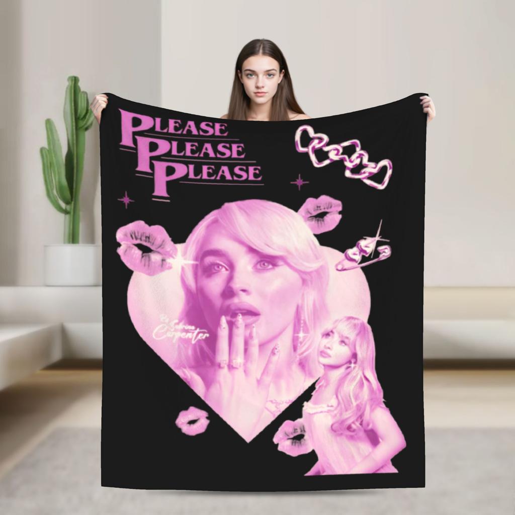 Sabrina diva pop American Singer Sabrina Carpenter Soft Blanket Office Plush Throw Blanket Flannel Bedspread Sofa Bed Cover