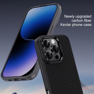 IPAKY Для iPhone 16 Pro Чехол из ТПУ Текстура углеродного волокна Чехол для телефона Металлическая рамка для объектива