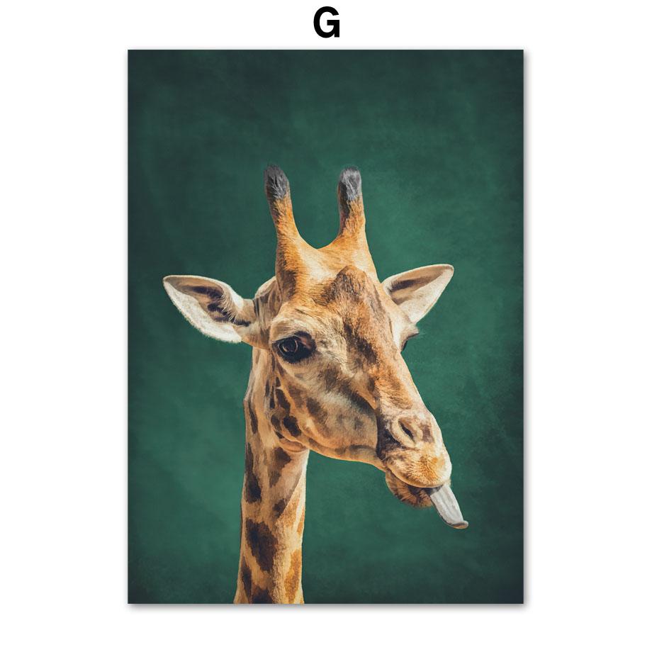 Ара Фламинго Жираф Тигр Павлин Тропические животные Плакаты на скандинавскую тему и принты настенная живопись на холсте Декор для дома и комнаты