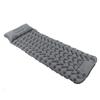 Grey Camping Sleeping Pad Ergonomic Design Foot Press Inflation Waterproof Nylon Sleeping Mat for Ca