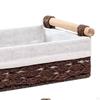 2 Pieces Woven Baskets Hand-Woven Paper Rope Storage Bathroom with Handle Rectangular