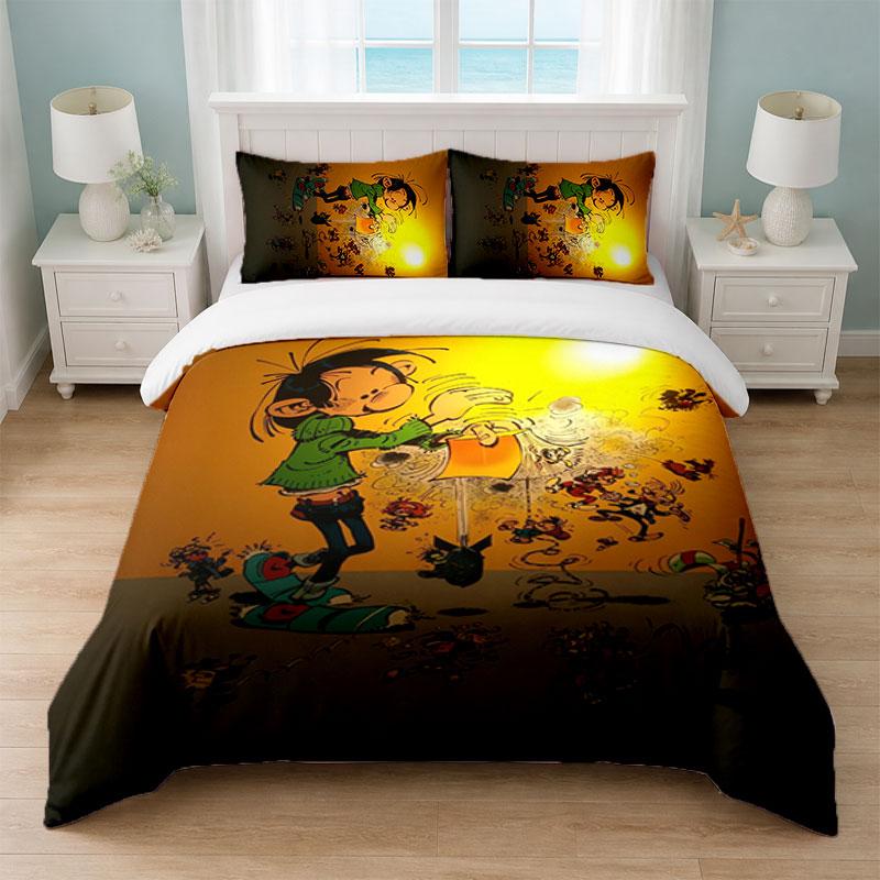 Gaston Lagaffe Bedroom 3Pcs Bedding Set Soft Bed Sheet Pillowcases Home Bedding Decoration