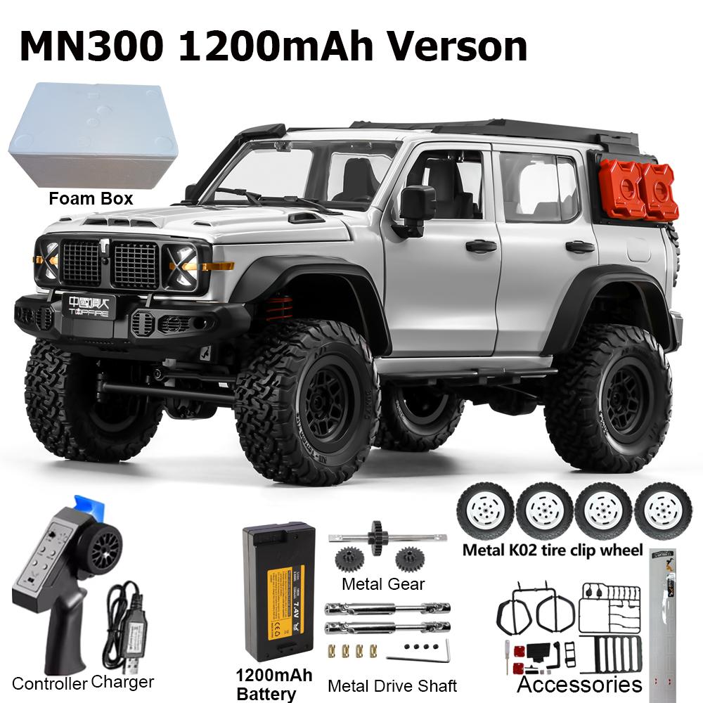 MN300 1/12 Радиоуправляемый автомобиль 2,4G Автомобиль с дистанционным управлением Внедорожный Скалолазание 4WD RC Гусеничный Трактор со светодиодным светом 60 минут работы Радиоуправляемая игрушка В качестве хобби Подарок