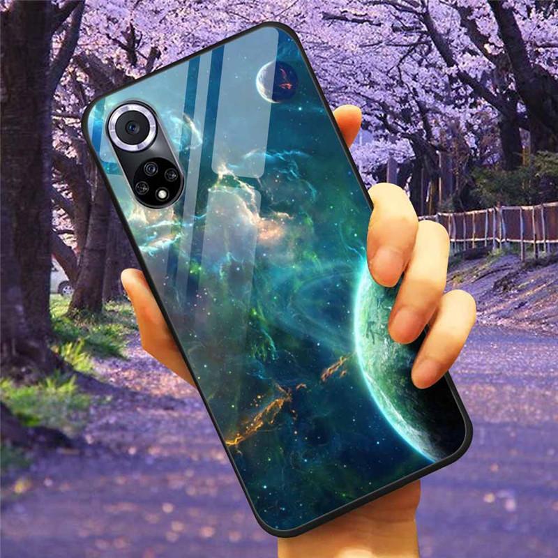 Чехол для Honor 50 Pro Закаленное Стекло Звездный Мрамор Жесткая Задняя Крышка для Телефона Huawei Honor 50 Чехлы Honor50 Защитные