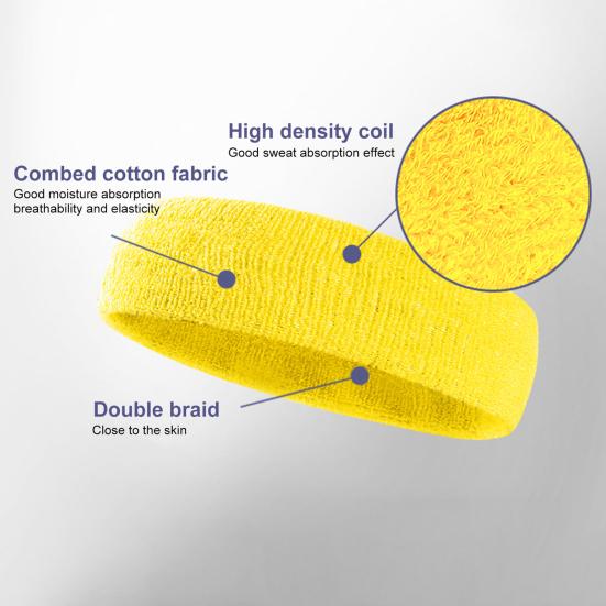 Набор повязок на голову для спорта Набор повязок на запястье Махровая ткань Теннис Гимнастика Повязка на запястье Спортивная