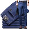 Summer Jeans Men Slim Business Straight Stretch Jeans Men