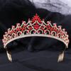 New Headwear Accessories Hair Comb Birthday Wedding Alloy Inlaid with Red Rhinestones Baroque Bridal Crown
