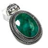 Emerald Natural 925 Sterling Silver Jewelry Pendant 2.32" L3j98