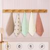 Small Cotton Squares for Babies Cute Baby Burp Cloth Soft Absorbent Face Cloths Practical Hangable Drool Bibs Stylish
