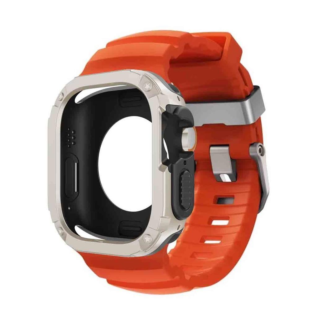 Силиконовый ремешок+Чехол из ТПУ и ПК для Apple Watch Ultra 3 2 1 49 мм для iWatch Серии 11 10 46 мм ремешок для Iwatch 9 8 7 6 5 4 45мм 44мм
