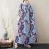 2025 Летнее платье больших размеров Женское Повседневное Винтажное Цветочное платье Базовая Принтованная Длинное Пляжное Свободное Платье