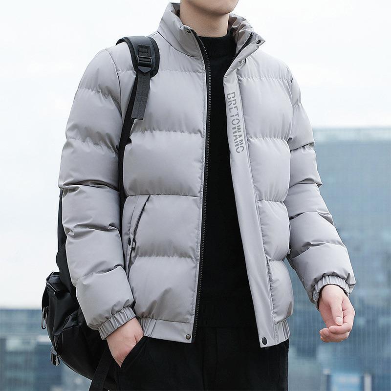 Winter Men's Cotton Jacket New Trendy Korean Style Stand Collar Short Casual Stylish Cotton Coat