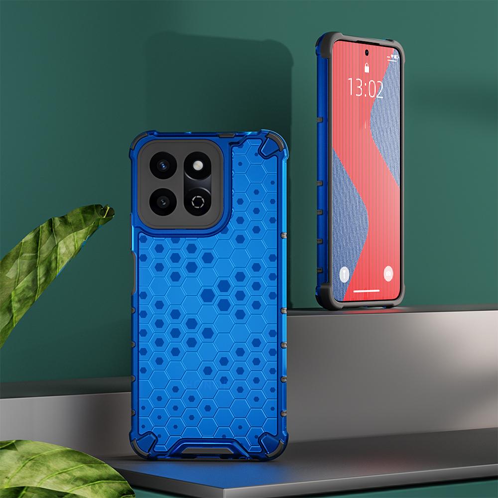 KEYSION Противоударный бронированный чехол для HONOR X7c Мягкий силиконовый + ПК Прозрачный сотовый чехол для телефона Huawei Honor 200 Smart 5G