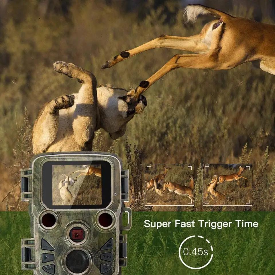 Мини-камера для наблюдения за дикой природой, инфракрасное ночное видение, камера движения, водонепроницаемость IP66, ловушка для игры, охотничьи ловушки, 20 МП, H5812, 4k