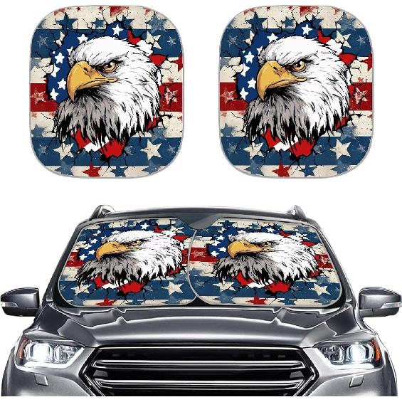 2-Piece Cactus Windshield Sunshade Floral Foldable Car Front Window Sun Shades for Most Sedans SUVs Trucks Tesla Blocks UV Rays and Keeps Your