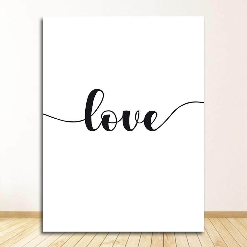 Настенный холст, постер, минималистичный принт, цитаты о любви, картина для декора гостиной, скандинавский задний белый стиль, сладкая любовь