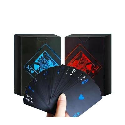 Водоотталкивающий ПВХ Чистый Черный Magic Box Упакованные Пластиковые Игральные Карты 54 шт. Карты Комплект Колода Покер Классические Карточные Трюки Инструмент Настольная Игра
