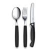 Victorinox Swiss Outdoor Cutlery Set of 3, Folding Serrated Knife, Fork & Spoon with Storage Case, Dishwasher Safe, Camping