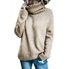 2024 Autumn/Winter Women's European & American Knitted Sweater - Casual Long Sleeve, High Neck, Solid Color