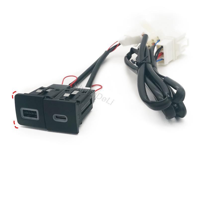 Автомобильное двойное зарядное устройство 12В/24В USB QC3.0 PD Type C Адаптер питания Подходит для Golf 6 Для Jetta 5 MK5 Для Scirocco 2006 - 2012