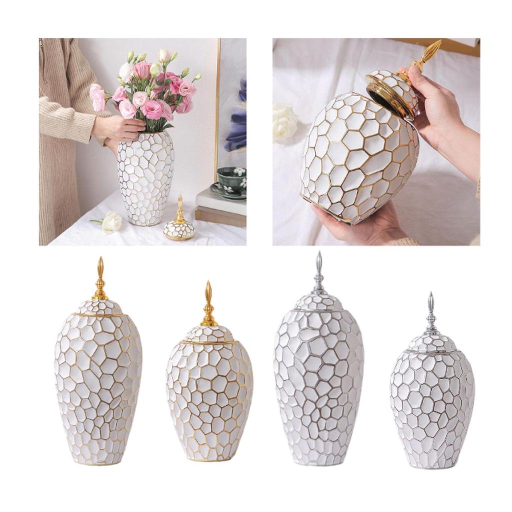 Керамическая ваза с крышкой, фарфор, банка для хранения имбиря,