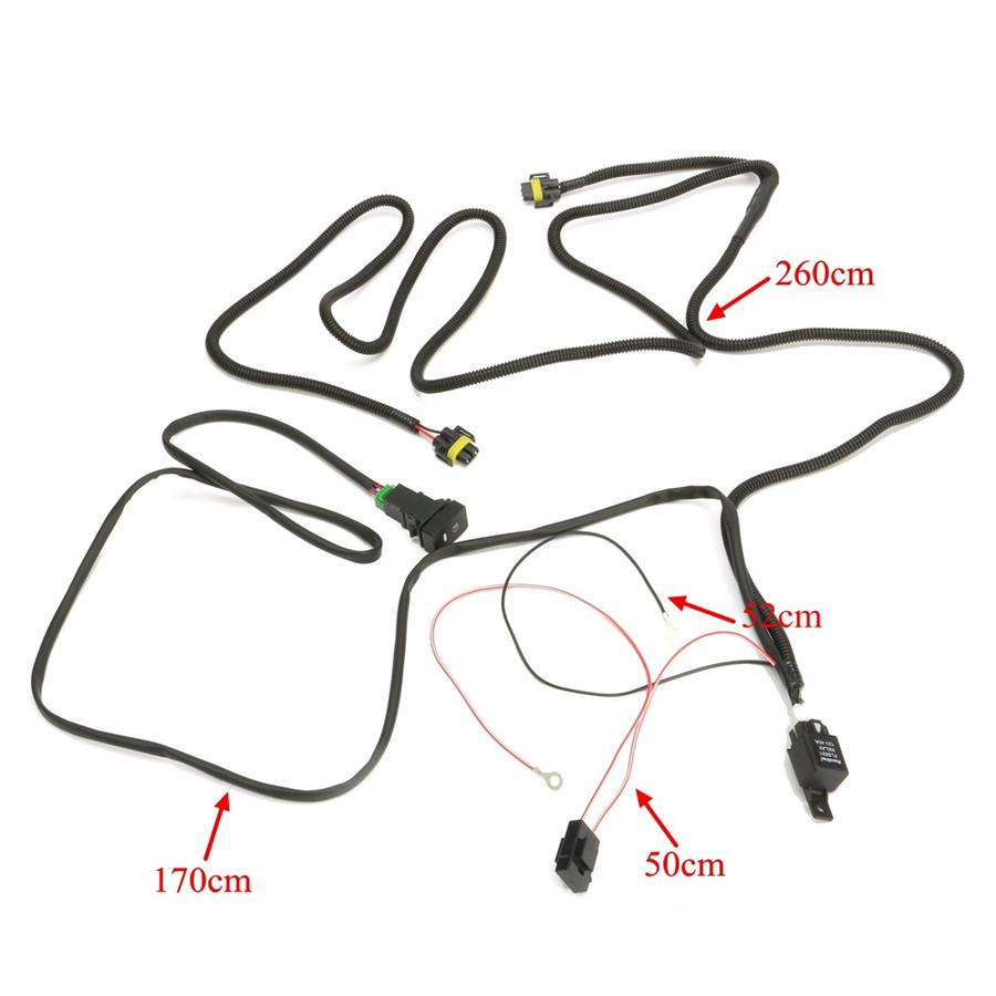 H11 Fog Light Wiring Harness & LED Indicator Switch& Relay for Ford Focus Nissan