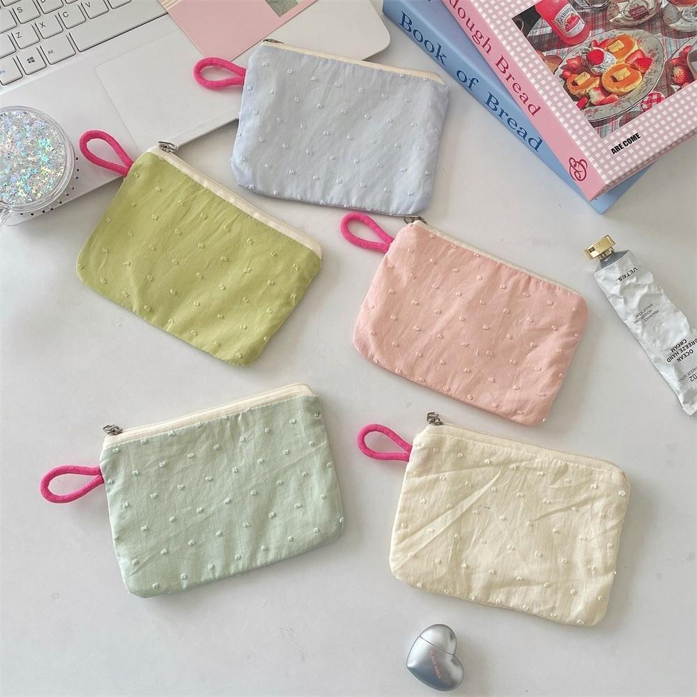 Creative Mini Lipstick Key Cosmetic Bag Zipper Flower Pattern Coin Purse Data Cable Storage Pouch for Women Girls