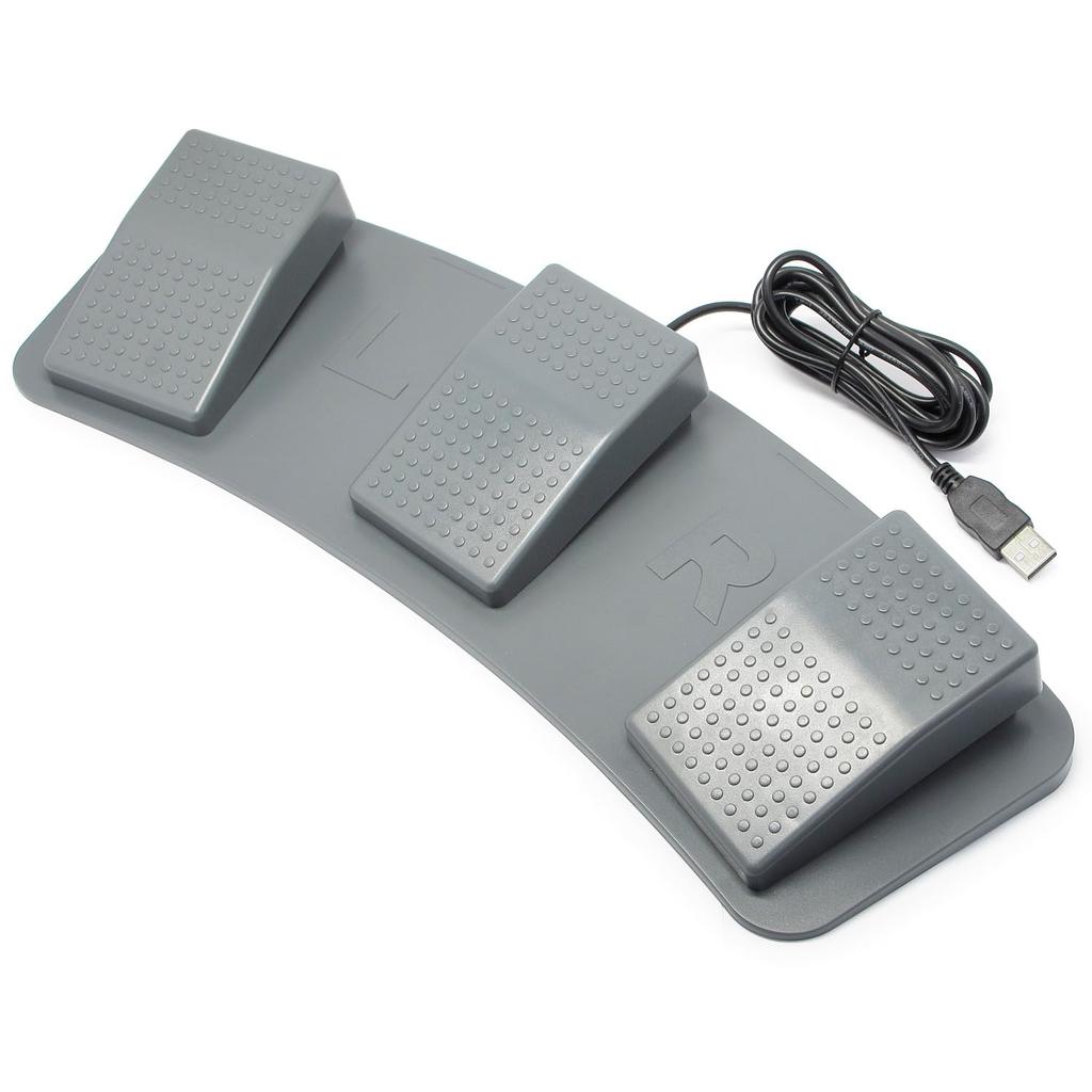 Root R USB Foot Pedal Switch with Mechanical Gray RI-FP3MG (Rev3.0) 3-Pedal Switches,