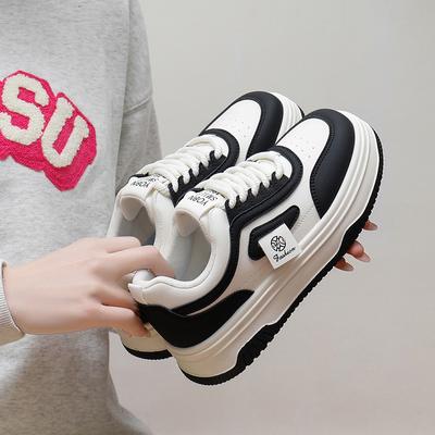 2025 весна белые туфли новая корейская версия ins студентки платформа увеличивающая рост спортивные кеды повседневная уличная съемка XW313