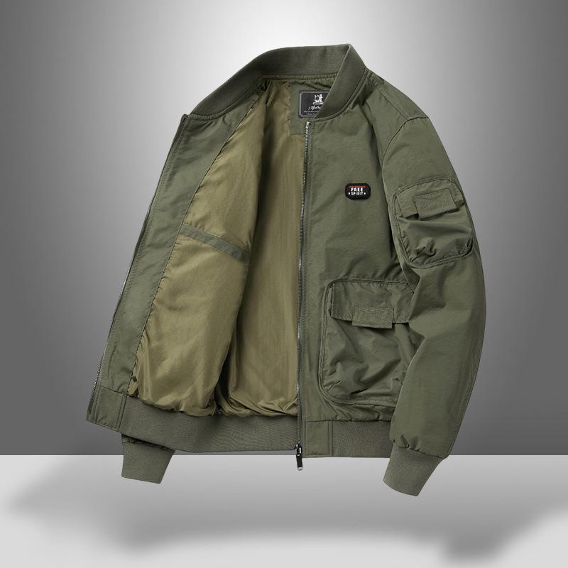 Мужская куртка-пилот МА-1 с хлопковой подкладкой на осень/зиму, летная куртка с бейсбольным воротником