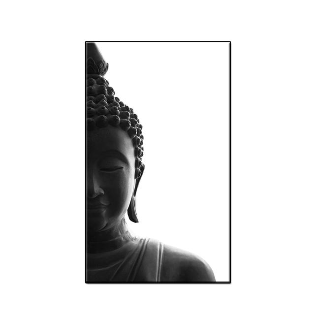 Традиционные религиозные декоративные картины Будды в черно-белом стиле, художественные принты, современный домашний декор для комнаты, холст, картина без рамки