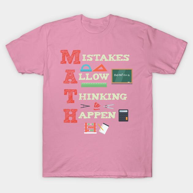 T Shirt Women Mistakes Allow Thinking To Happen Math Teacher Harajuku Print Kawaii Tshirt Summer Short Sleeve Female T-Shirt Top Tee
