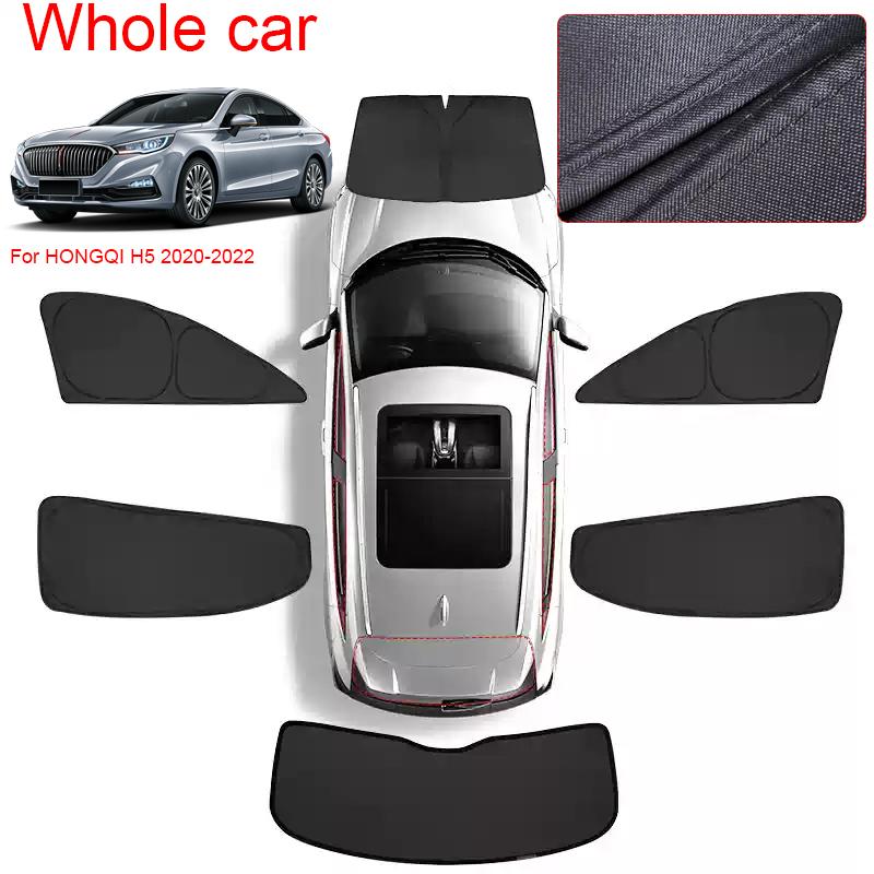 Car Black Windows Privacy Sunshade For HONGQI H5 2020-Present Auto Anti-UV Heat Insulation Protect Cover Interior Accessories