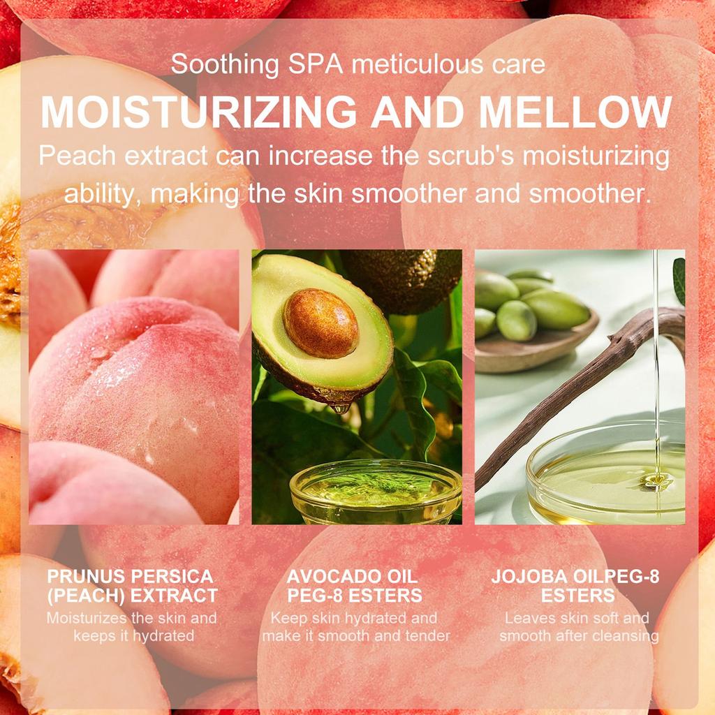 Peach Facial Scrub, Deep Cleansing, Soothing, Exfoliating
