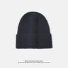 Solid Color Thickened Knitted Hat for Men In Autumn and Winter Warm Baotou Cold Hat Couple Versatile Casual Large Head Circumference Woolen Hat