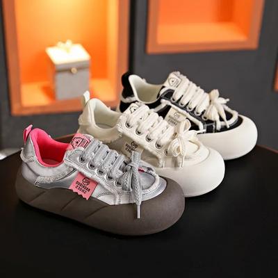 Женские кроссовки на платформе с новой волной, женские осенние новые кроссовки с круглым носком, разноцветные женские повседневные туфли, удобные дышащие лоферы