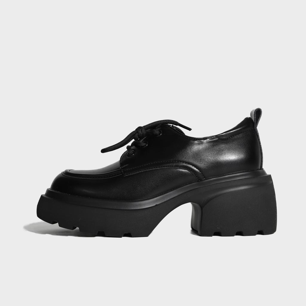 Весна 2025 новая модная цветовая платформа маленькие кожаные туфли женские британский стиль шнуровка спереди однотонные лоферы женская обувь Хуэйчжоу