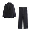 Women's 2024 Autumn/Winter Long-Sleeve Straight-Cut Suit Jacket and High-Waisted Pants Set