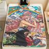 Фланелевое одеяло с принтом персонажей One Piece, Высококачественное, Удобное для всех сезонов, Декор для дома, Тепло и уют, Идеально для рождественских подарков