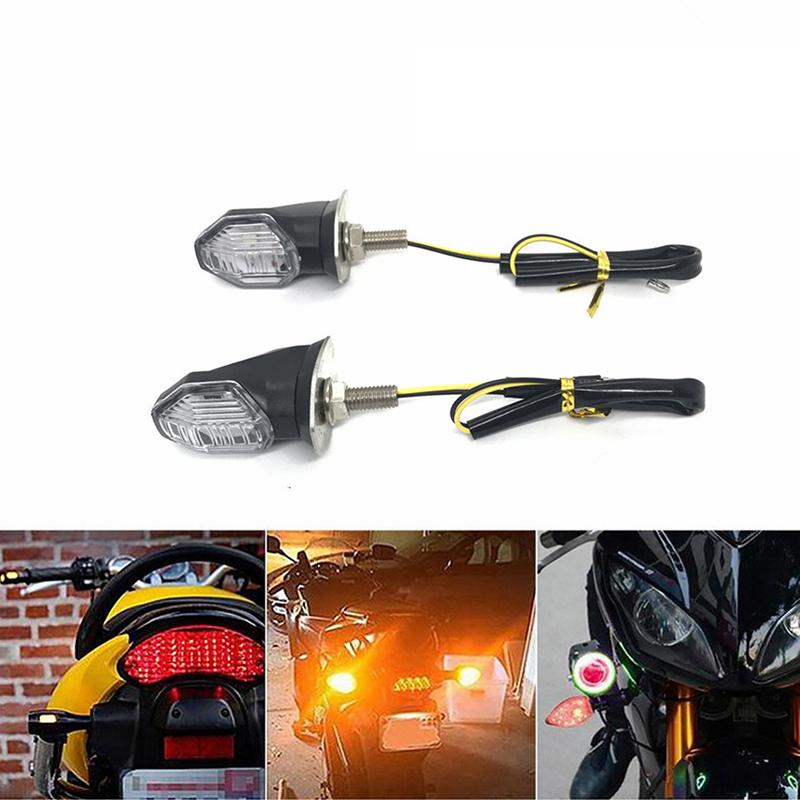 2X Universal Motorcycle 1Led Amber Turn Bike Signal Indicators Blinker Lights