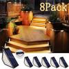 2~8PCS Solar Deck Lights Fence Lights Outdoor Step Lights Waterproof Solar Lamps for Railing Stairs Fence Yard Patio and Pathway