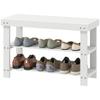 Shoe Bench with Seat Storage 2 Shelves 70 x 28 x 45cm White